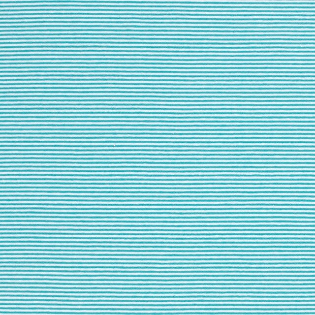 Cotton jersey striped 2mm turquoise
