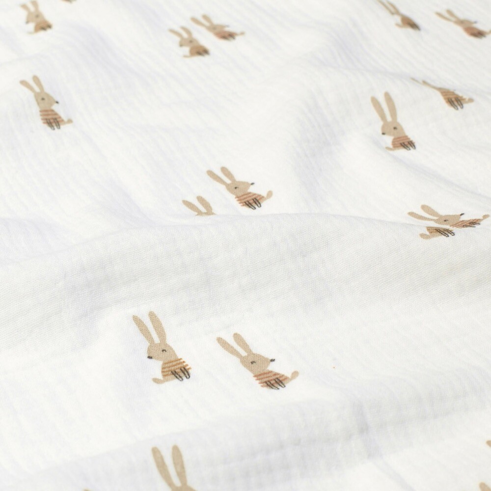 Cotton muslin rabbits offwhite
