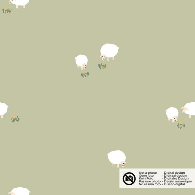 Cotton poplin sheep olive green