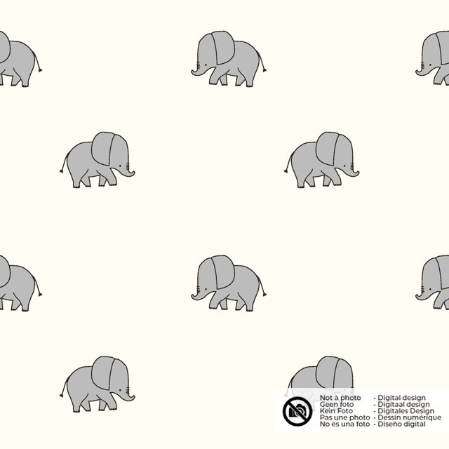 Cotton poplin elephants offwhite