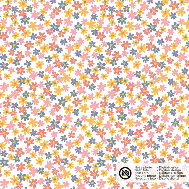 Cotton poplin flowers pink