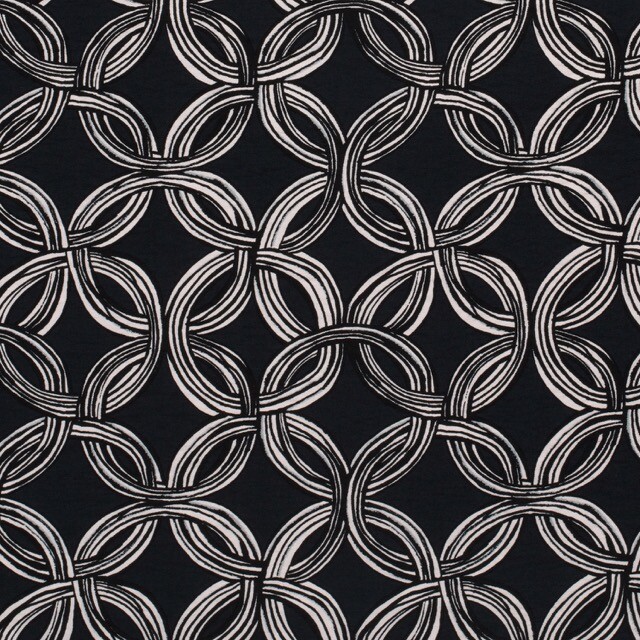 viscose nylon crepe circles navy