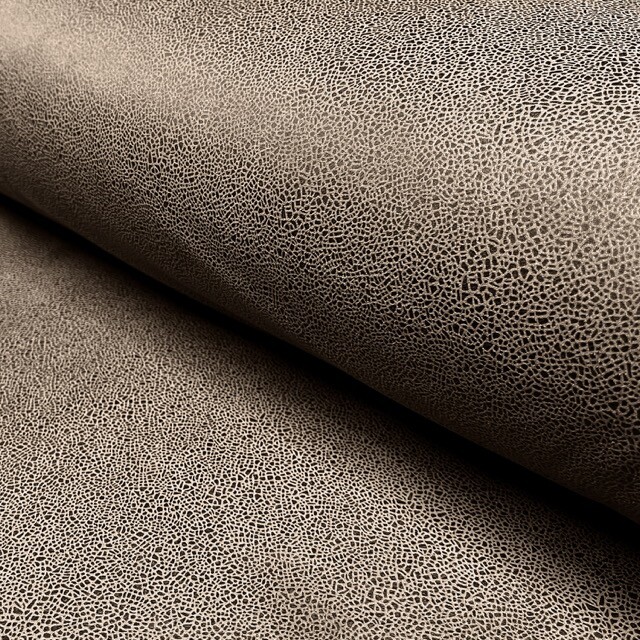 Faux suede leather foiled taupe grey