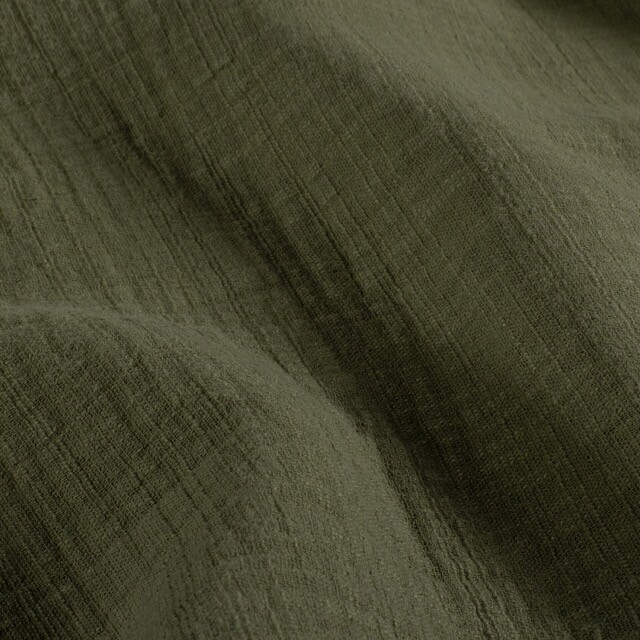 Cotton muslin slub khaki green