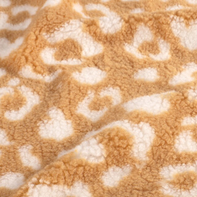 Sherpa fleece printed leopard terra pink