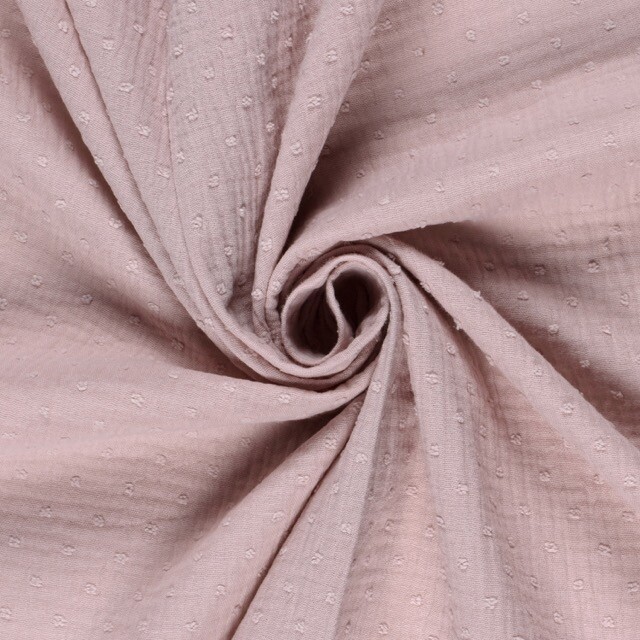 Cotton muslin dobby dots pink