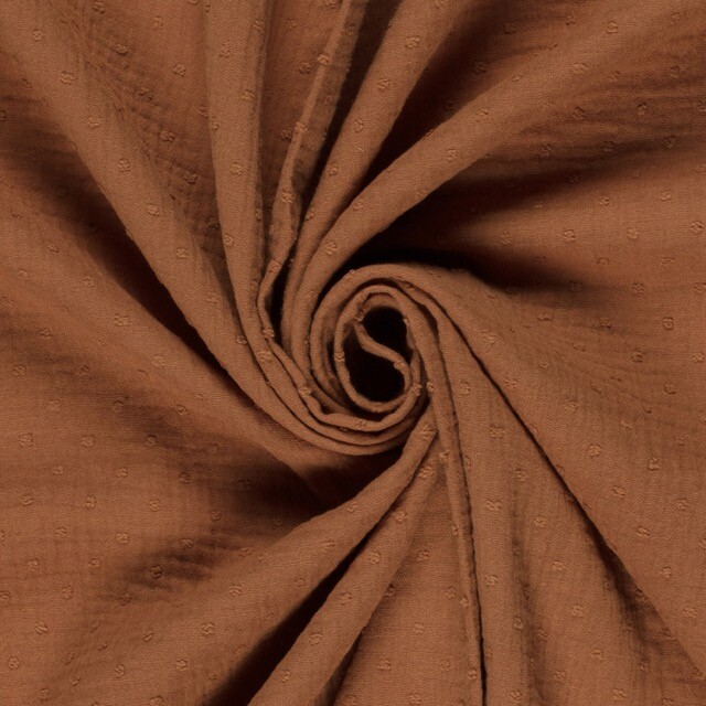 Cotton muslin dobby dots old pink