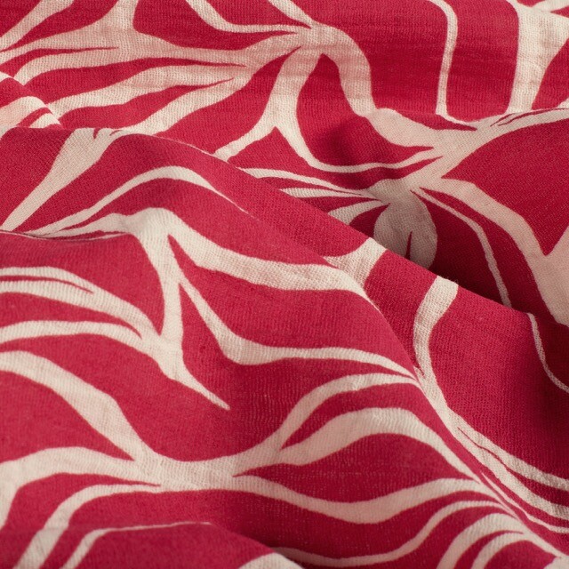 Cotton muslin abstract dark red