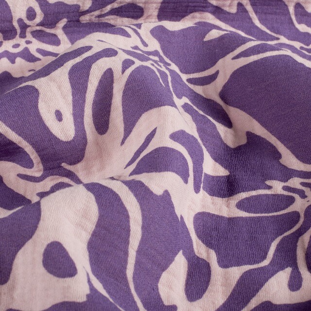 Cotton muslin abstract lilac