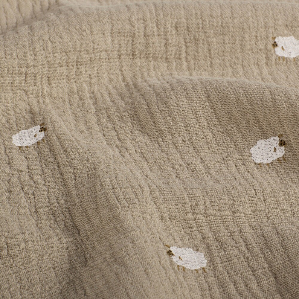 cotton muslin sheep beige