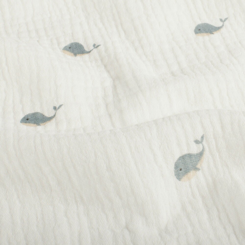 cotton muslin whales offwhite