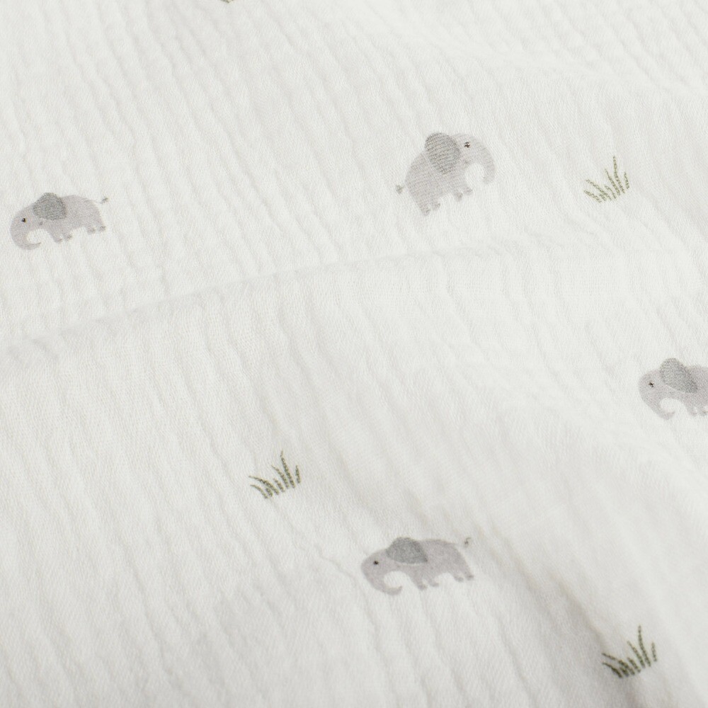 Cotton muslin elephants offwhite
