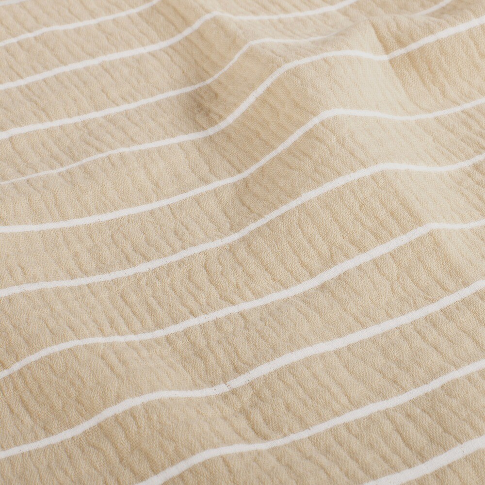 Cotton muslin stripes offwhite/beige