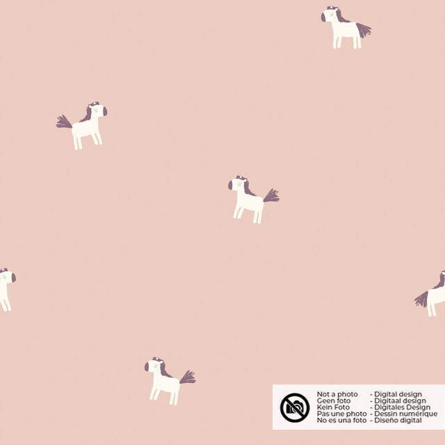 cotton jersey horses light pink