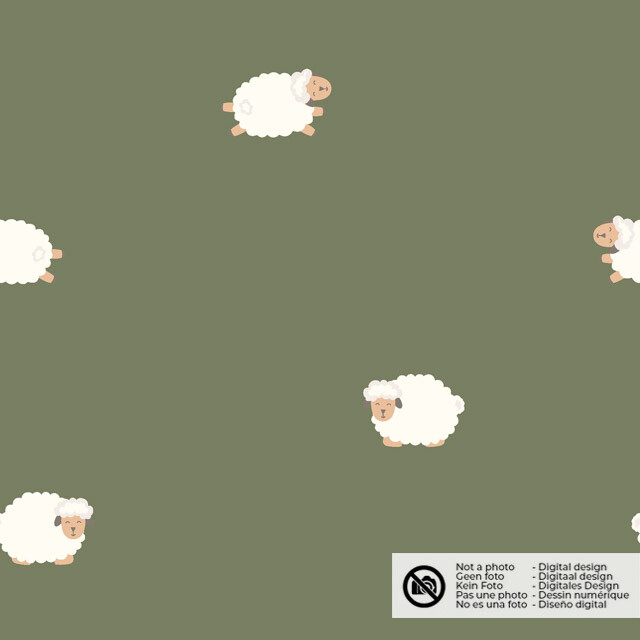 Cotton jersey sheep dark green