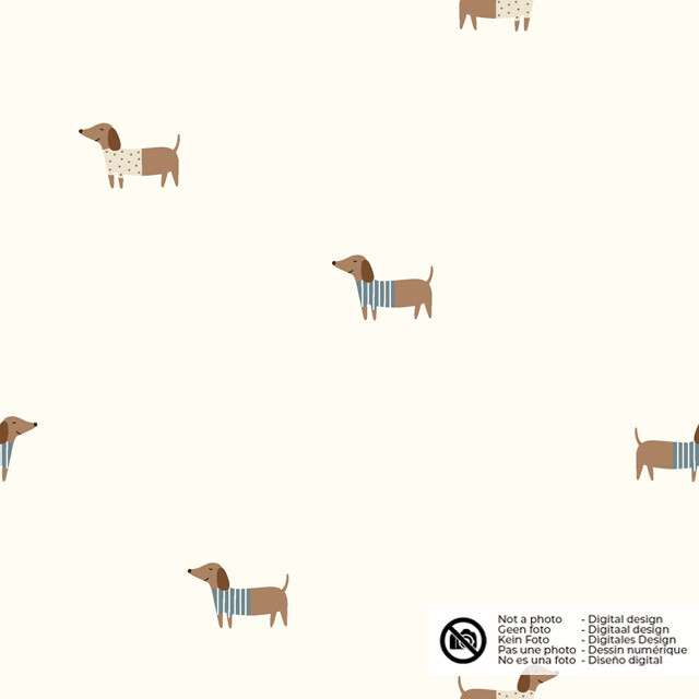 Cotton jersey dogs offwhite