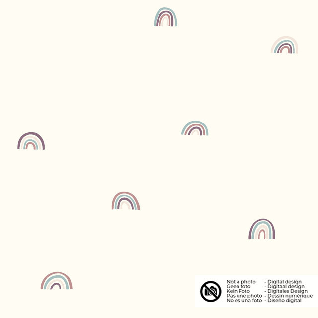 Cotton jersey rainbows offwhite