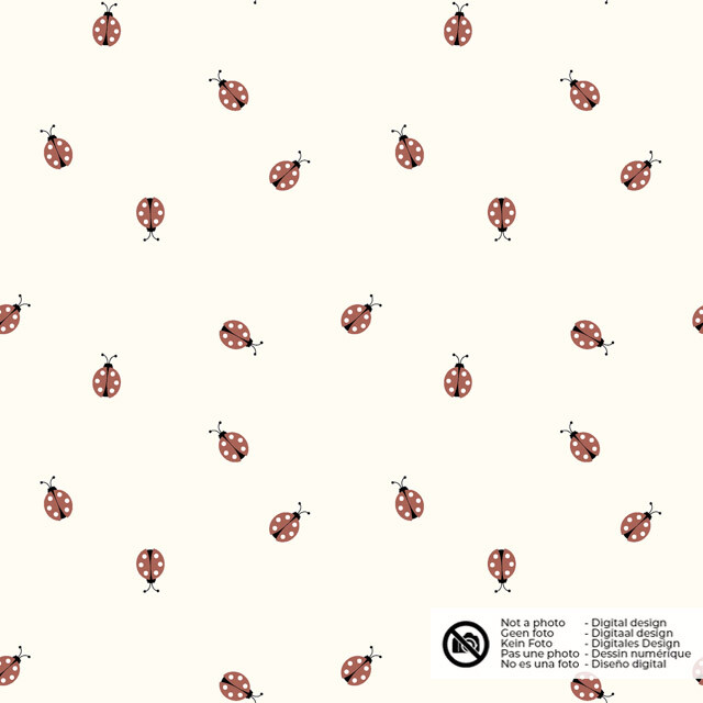 Cotton jersey ladybugs offwhite