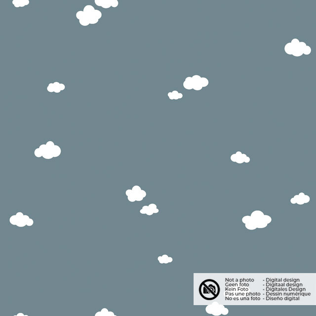 Cotton jersey clouds indigo