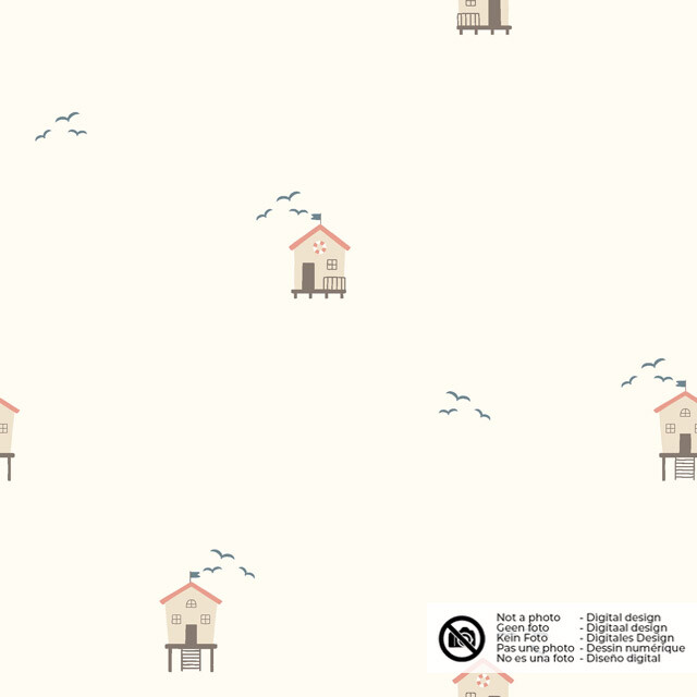 Cotton jersey beach houses offwhite