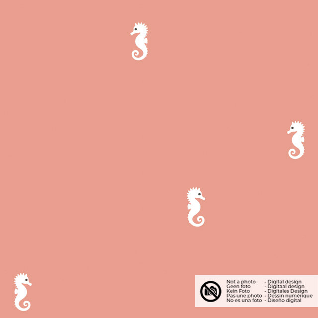 Cotton jersey seahorses pink