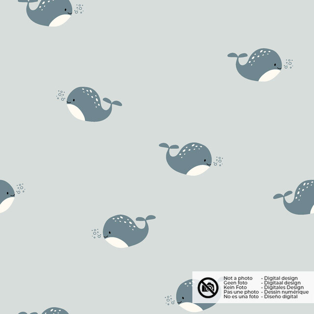 Cotton jersey whales light grey