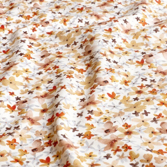 Cotton jersey digital print flowers offwhite