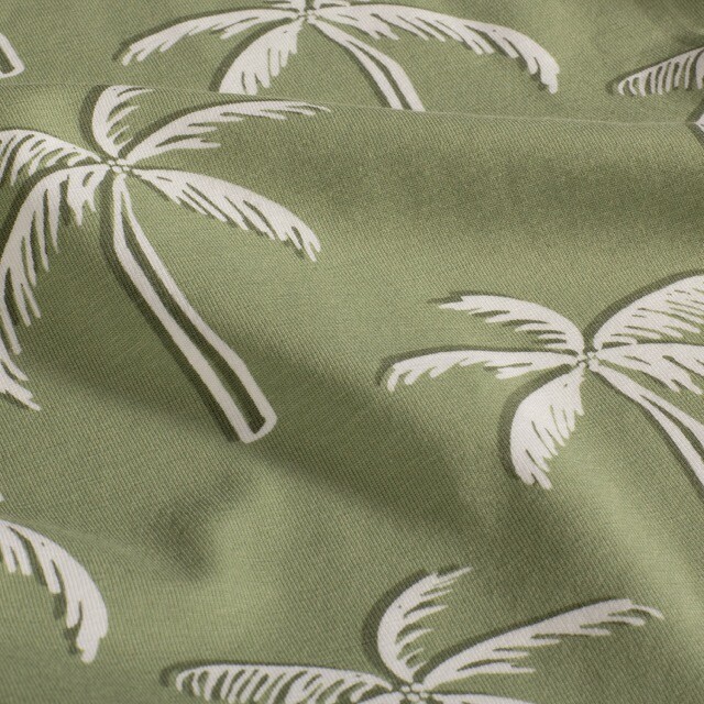Cotton jersey palms olive green