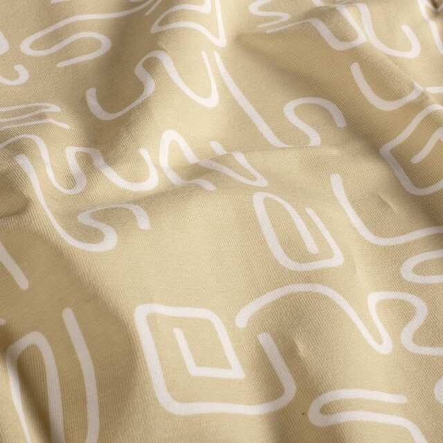 Cotton jersey abstract beige