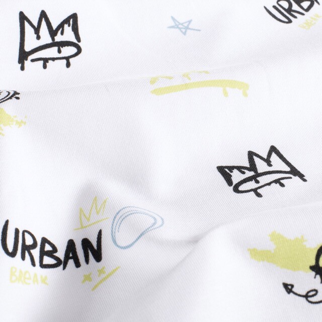 Cotton jersey graffiti white