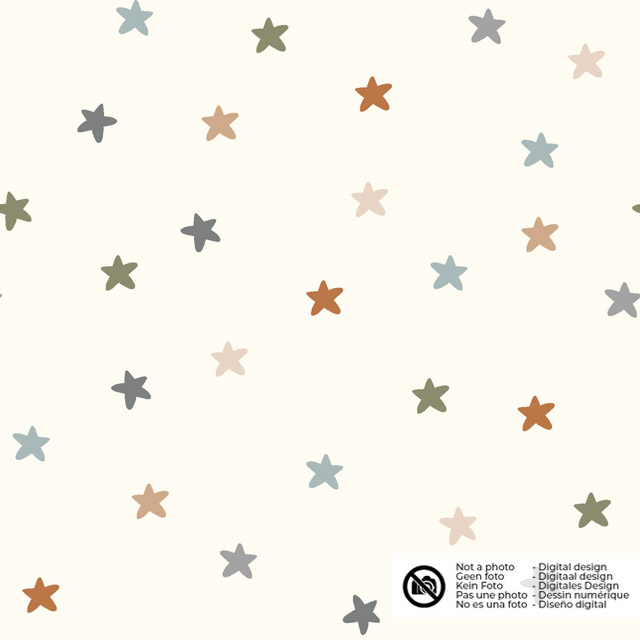 Cotton poplin stars offwhite