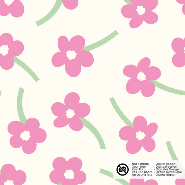 Cotton poplin flowers offwhite