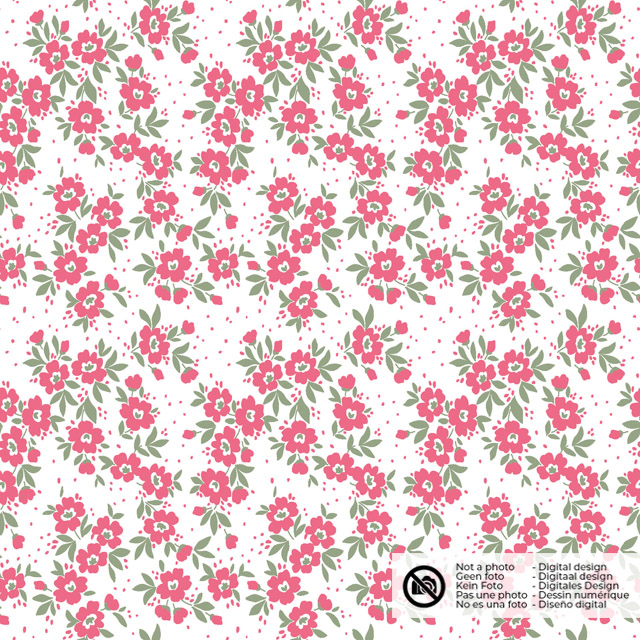 Cotton poplin flowers pink
