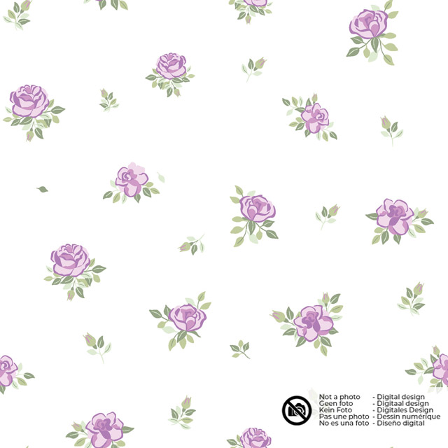 Cotton poplin flowers lila