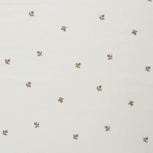 Flanel printed flowers offwhite