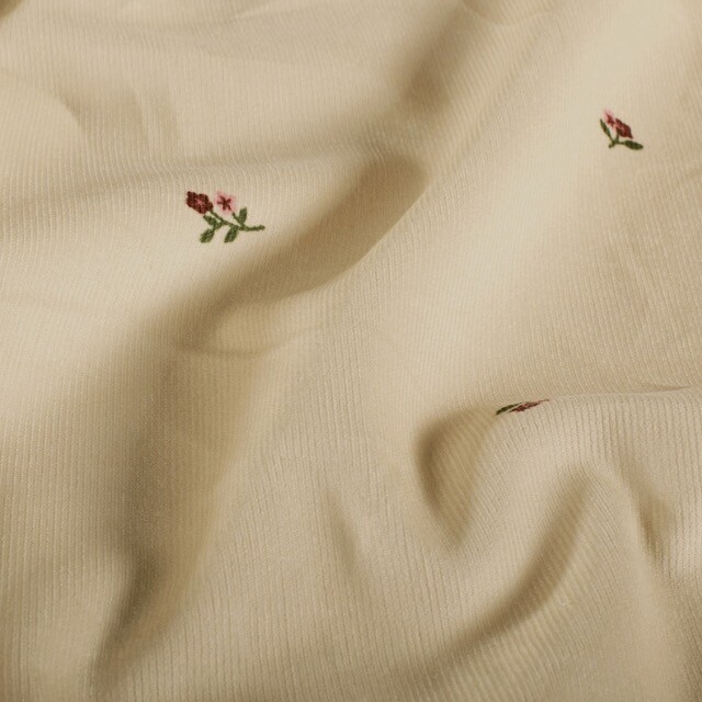 Baby cord flowers beige