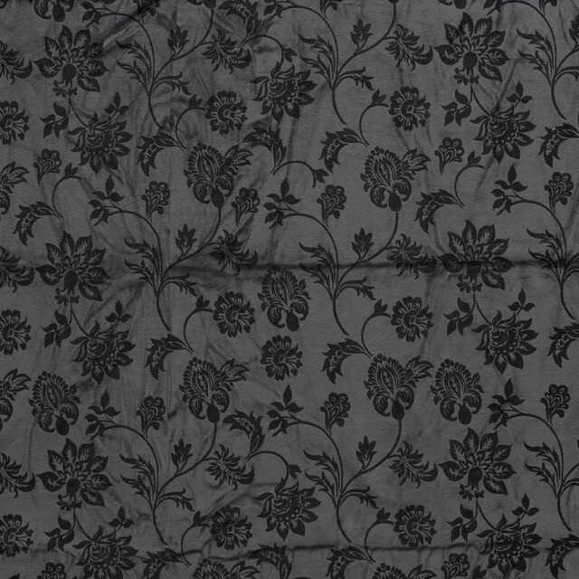 Nicky velours flowers dark grey