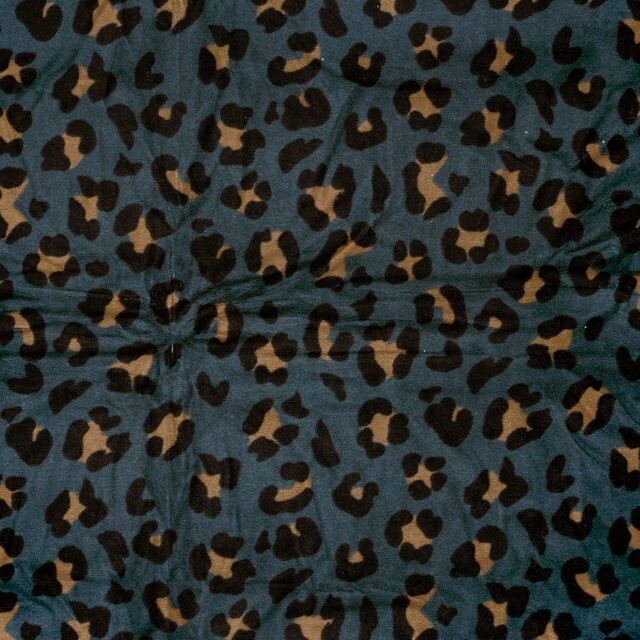 Nicky velours leopard petrol