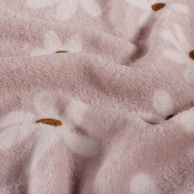 Coral fleece printed flowers pink