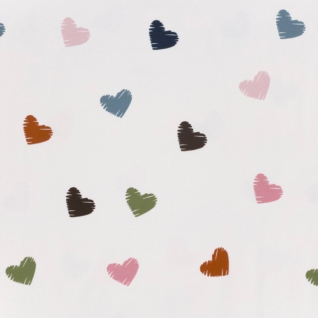 French terry digital print hearts offwhite