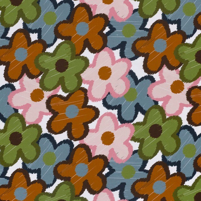 French terry digital print flowers offwhite