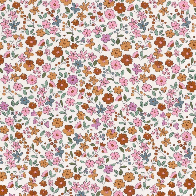 French terry digital print flowers offwhite