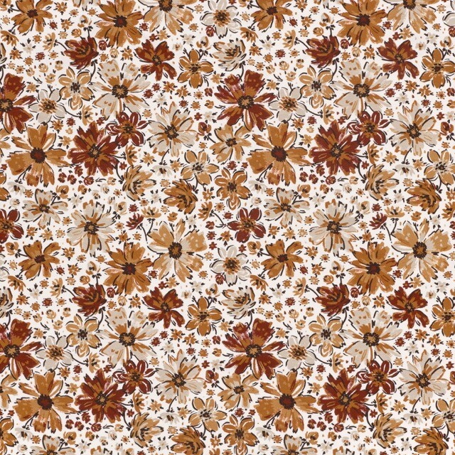 French terry digital print flowers offwhite