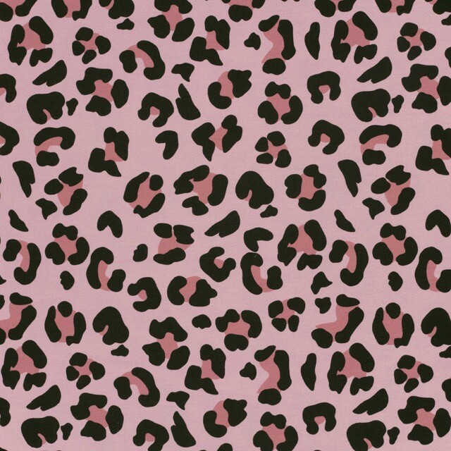French terry digital print leopard light pink