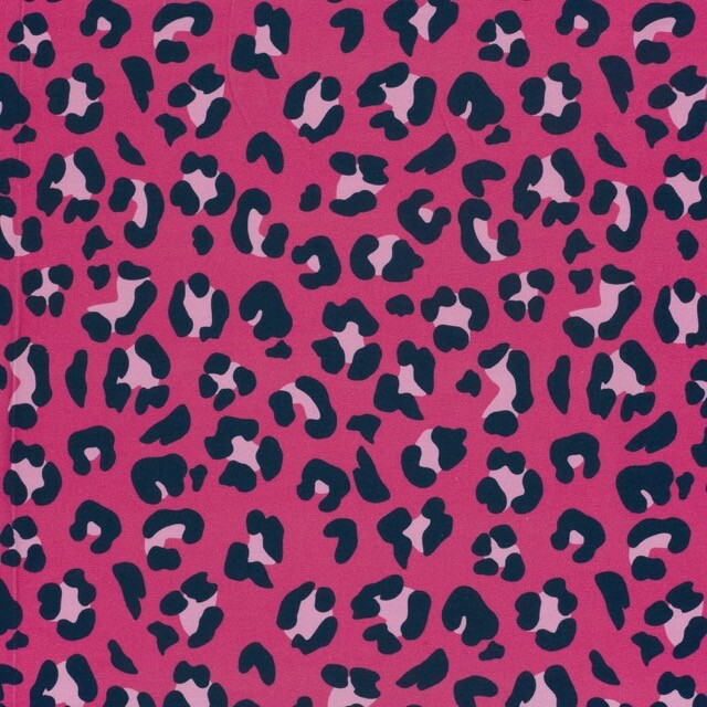French terry digital print leopard fuchsia