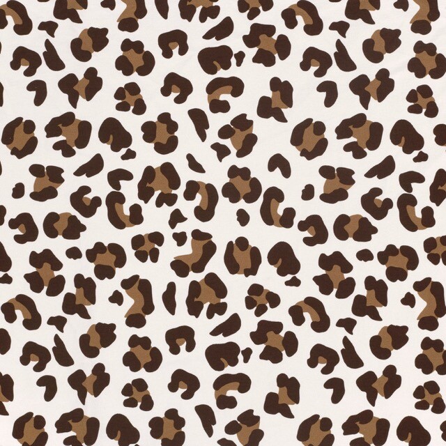French terry digital print leopard offwhite