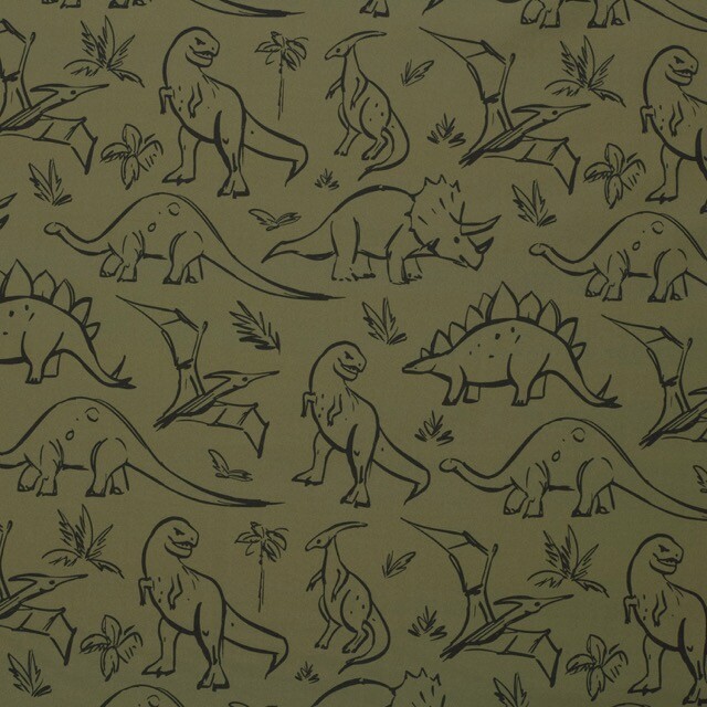 Softshell digital print dinos khaki green
