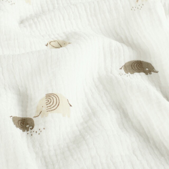 Cotton muslin elephants offwhite