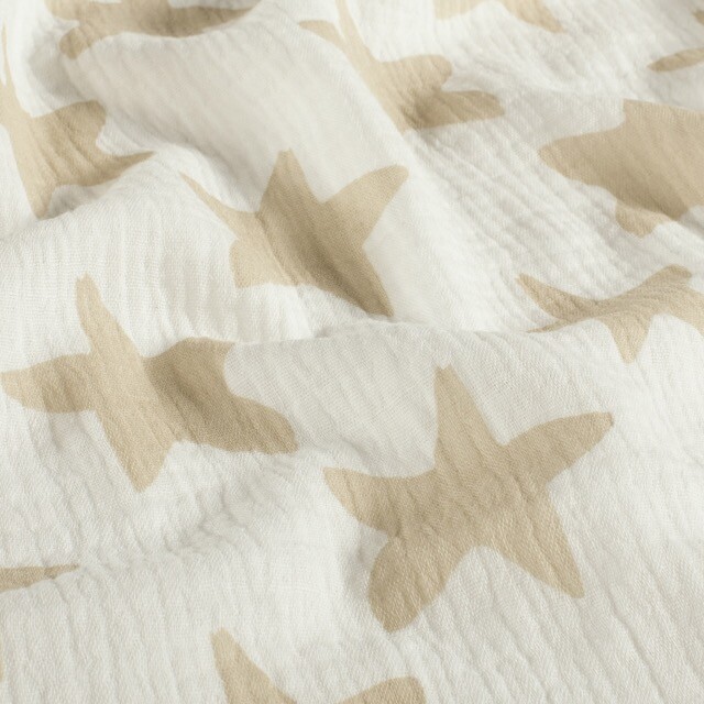 Cotton muslin stars offwhite