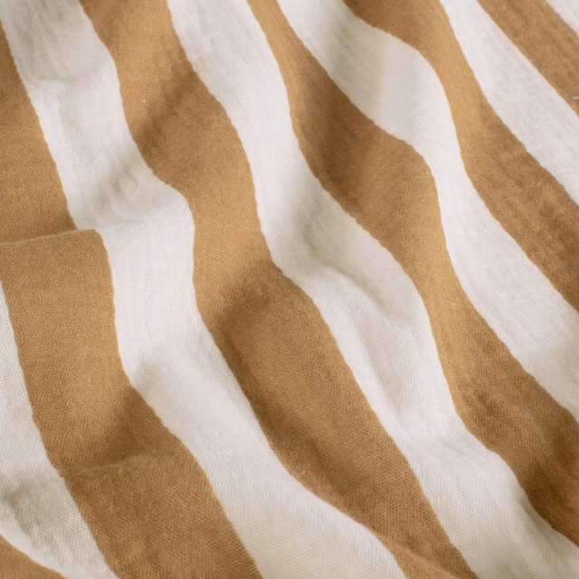 Cotton muslin stripes brick